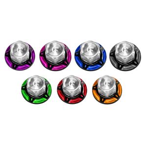 บูชรองน๊อตล้อหลัง CNC DUAL ANODIZED เกลียวสแตนเลส Grand Filano / FAZZIO / Q-BIX CR RACING