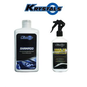 Shampoo & WAX KRYSTAL น้ำยายางดำ ล้างรถยนต์ ล้างมอเตอร์ไซค์ อย่างดี กันน้ำ ติดทนนาน เงานาน